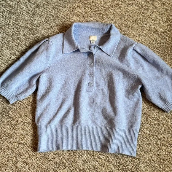 a new day Light Blue Collared Sweater - Picture 1 of 2